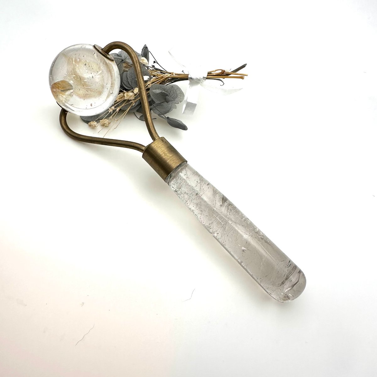 かっさおまけ付き】天然石 水晶美顔ローラー | ジュエリー春日