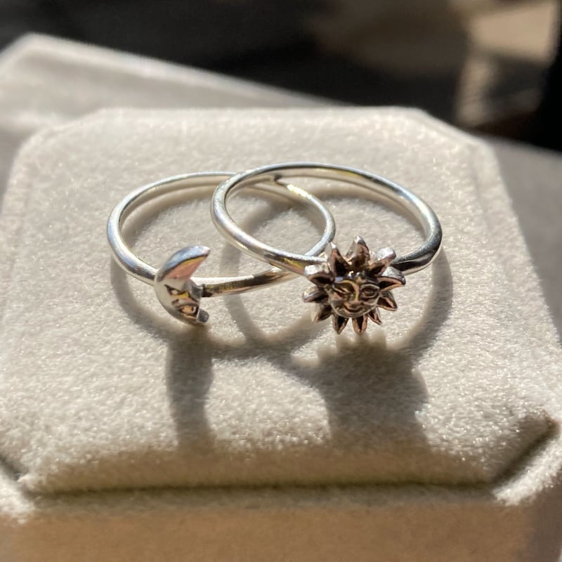 月と太陽リング/2本セット | ジュエリー春日