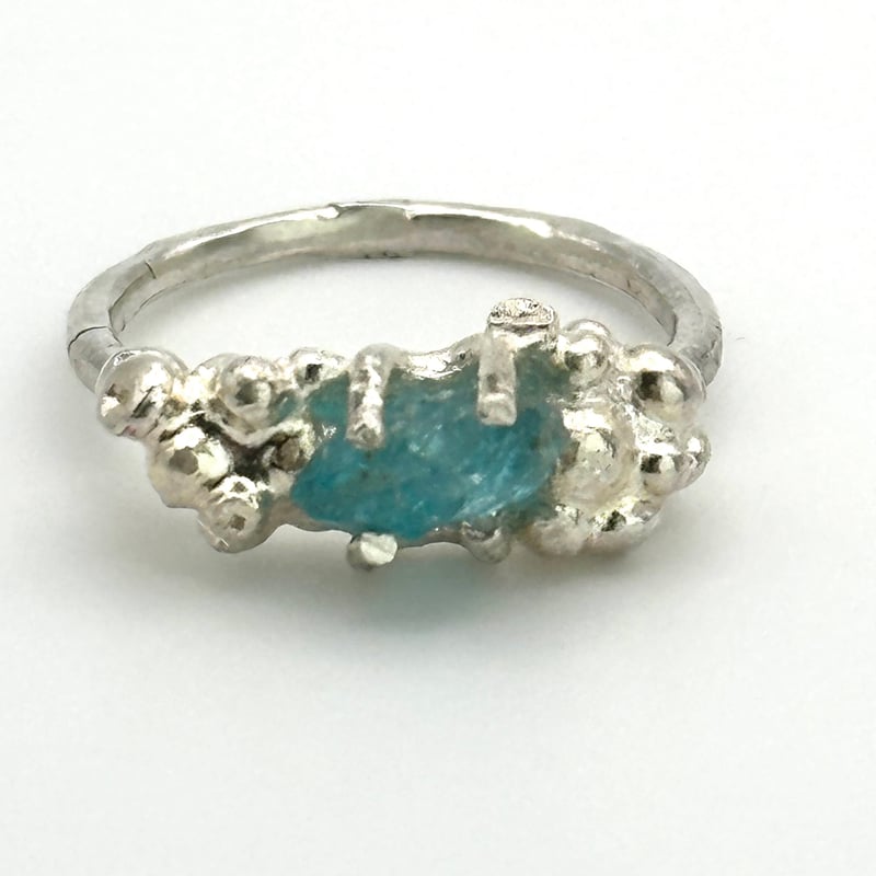 ブルーアパタイト・月と太陽silver ring