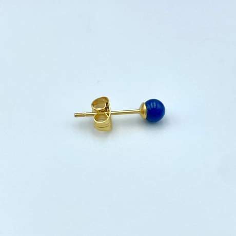 【再販】天然石ラピスラズリのスタッドピアス/アレルギー対応
