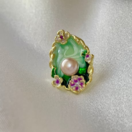 モネの庭風 フラワーガーデンピアス