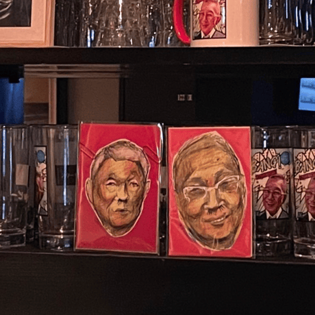 【受注生産】保守派の推し活に｜現代画家ザビちゃん《日本国旗 青ダルマ肉筆原画再現》　キーホルダー