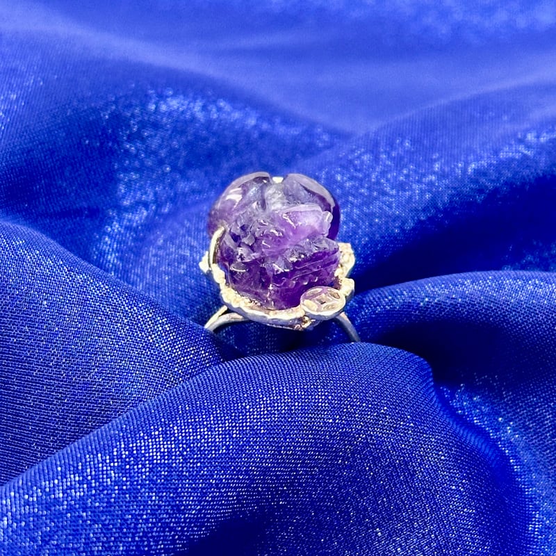 アメジスト貔貅（ひきゅう）リング｜天然石×金運のお守り