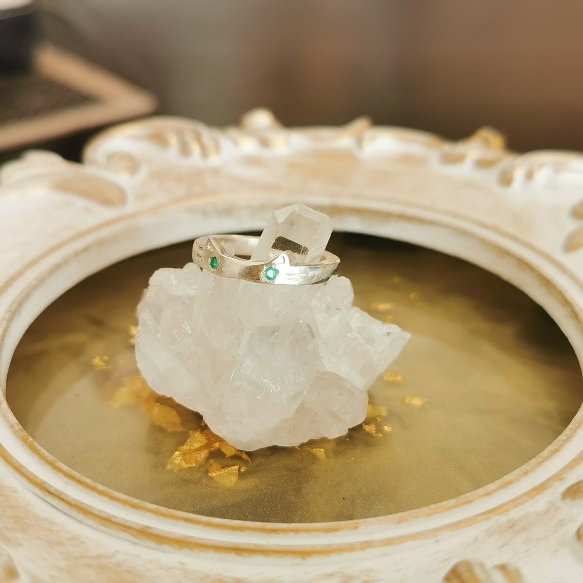 【5〜17号】猫の目リング/エメラルド 5〜17号】猫の目リング/エメラルド