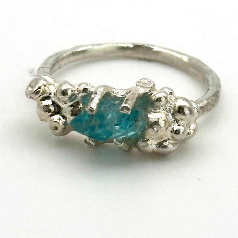 ブルーアパタイト・月と太陽silver ring ブルーアパタイト・月と太陽silver ring