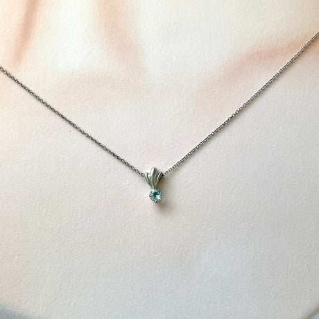 【3月の誕生石】アクアマリン ネックレス｜Silver925トップ×サージカルステンレスチェーン