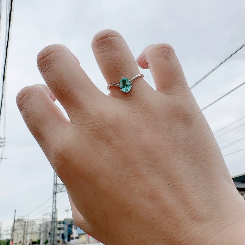 指長効果】ブルーアパタイトのV字デザインリング | ジュエリー春日