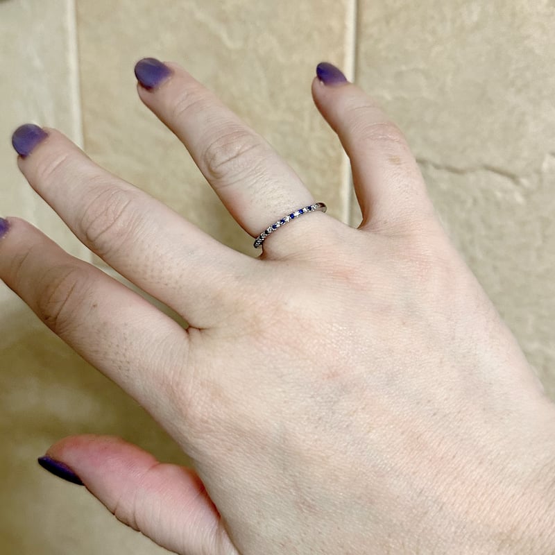 ブルーサファイア ハーフエタニティリング｜青の輝きが彩るシルバー925