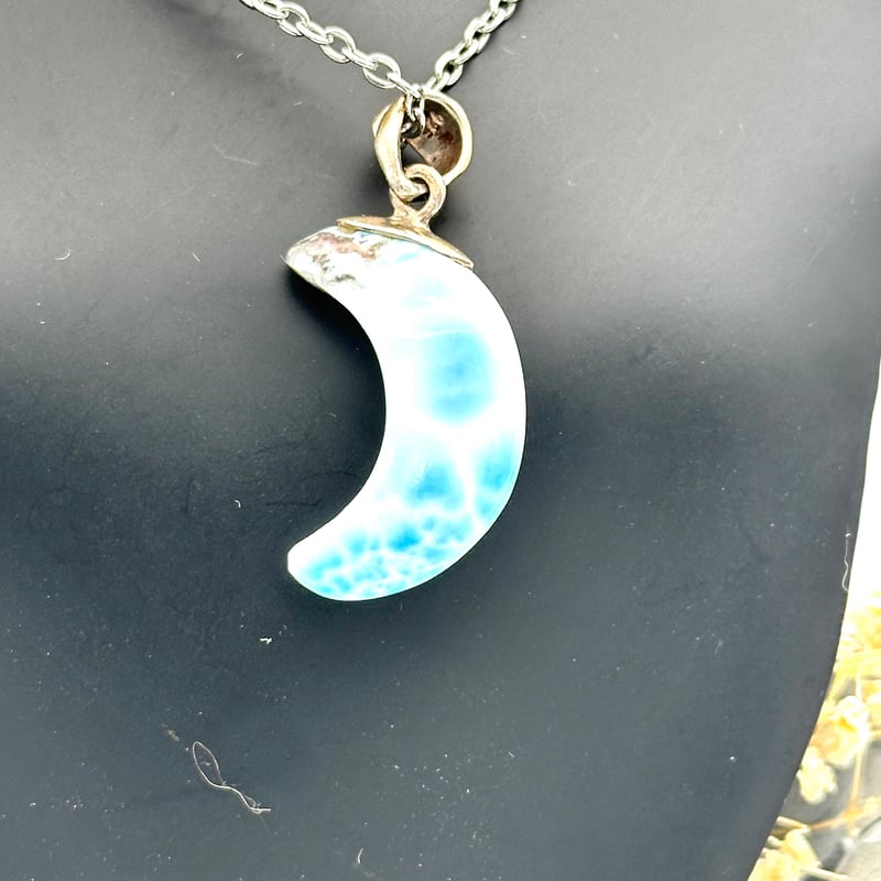 handmade ラリマー 三日月 ネックレス カリブの宝石】ラリマーのネックレス | ジュエリー春日