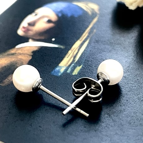 【アレルギー対応】あこや真珠の耳飾り パールピアス 5mm【6月の誕生石】