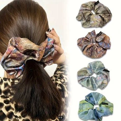 【大人のための美術館アクセサリー】モネ《睡蓮》の大きめビッグシュシュ ヘアアクセサリー