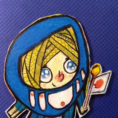 現代画家ザビちゃんコラボスニーカー《青ダルマ》