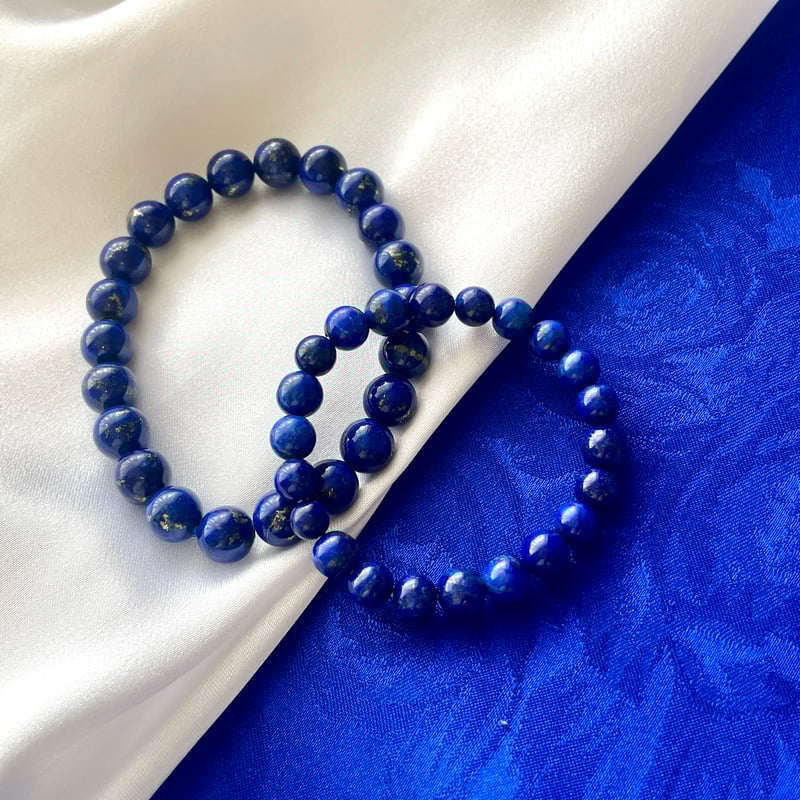 高品質ラピスラズリ約18mmブレスレット！！ 高品質ラピスラズリ・ブレスレット10mm（18個玉） 10