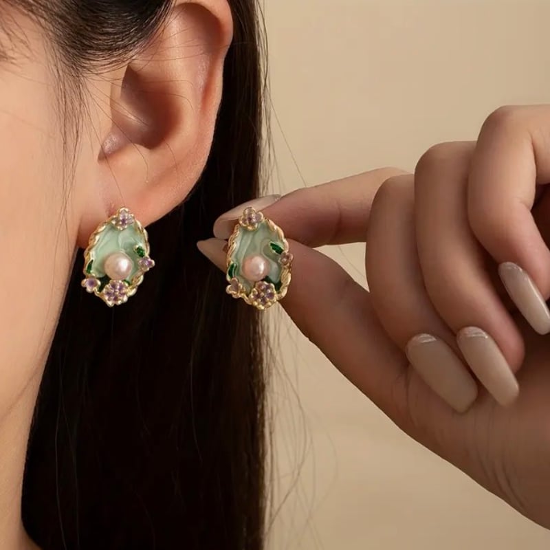 モネの庭風 フラワーガーデンピアス | ジュエリー春日