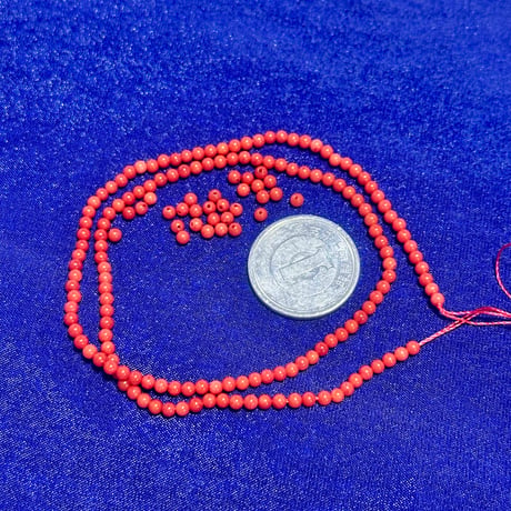 赤珊瑚 ビーズ 一連 2mm｜天然コーラル・ハンドメイド素材・アクセサリーパーツ