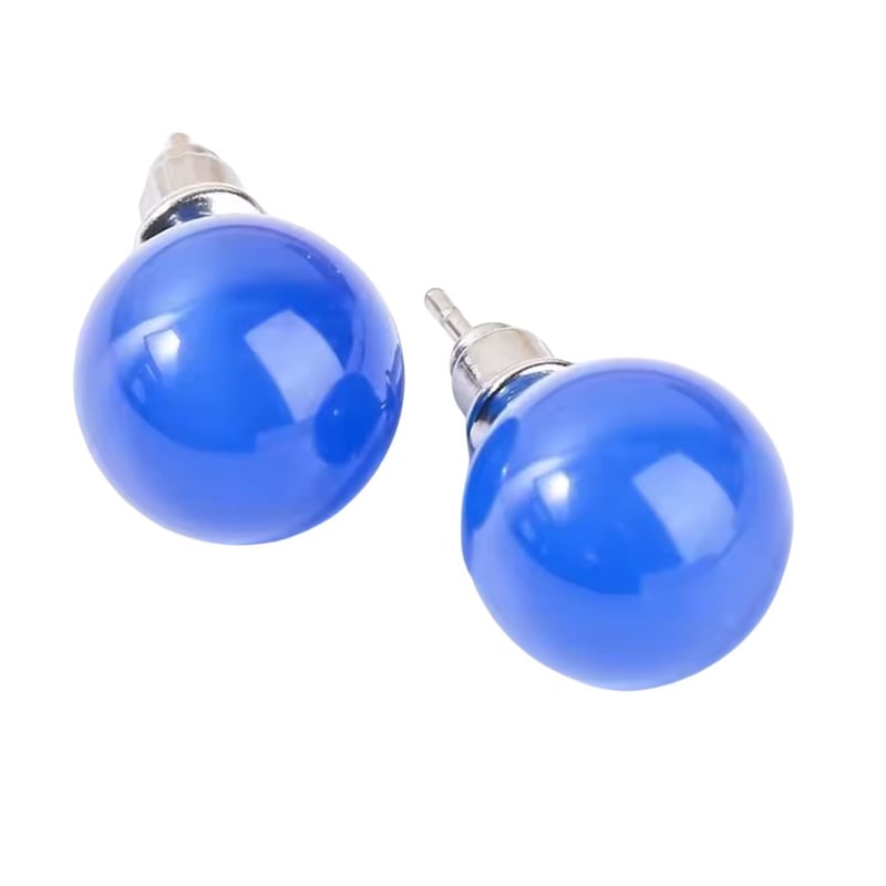 選べるアゲートピアス｜ブルー or レッドの天然石一粒ピアス