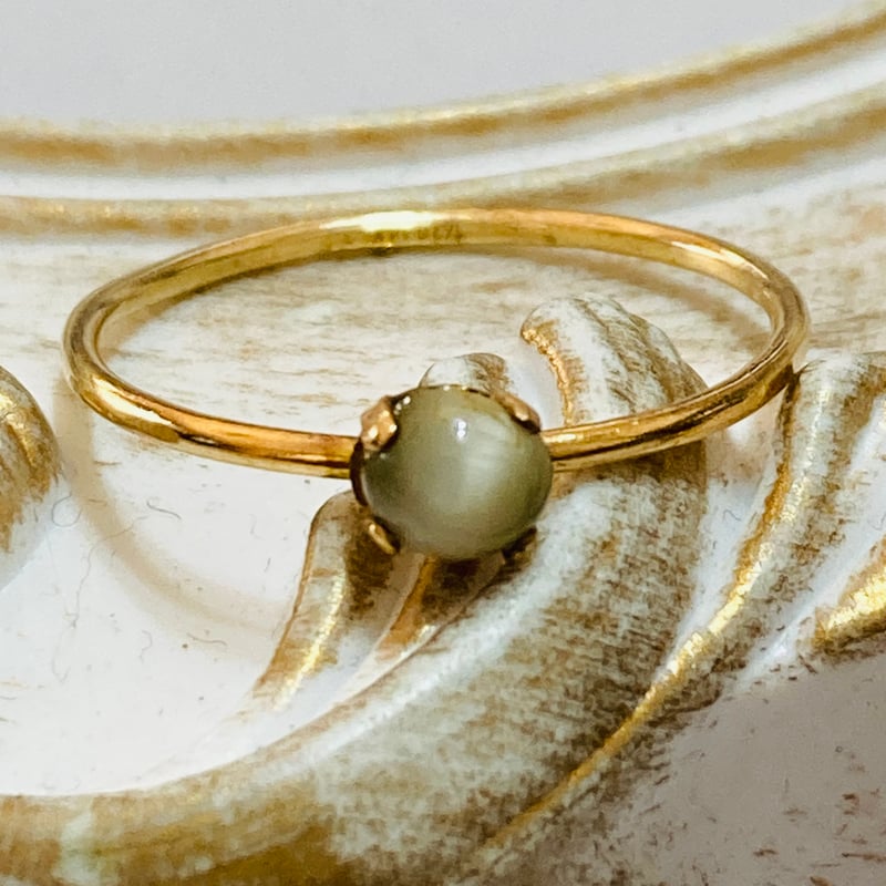 キャッツアイリング#12.5. 天然 12 カラット クリソベリル キャッツ