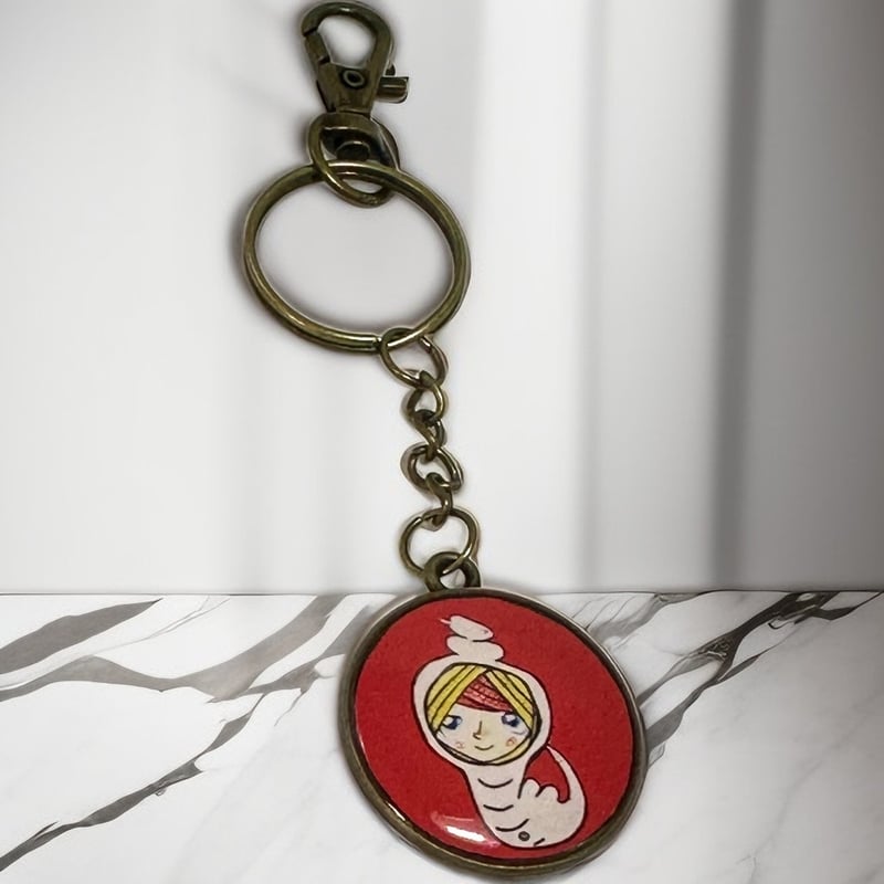 両面キーホルダー ザビちゃん×《白蛇》コラボキーホルダー