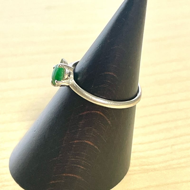 ねこ守りシリーズ】猫ちゃんリング｜天然石ヒスイ｜5月の誕生石