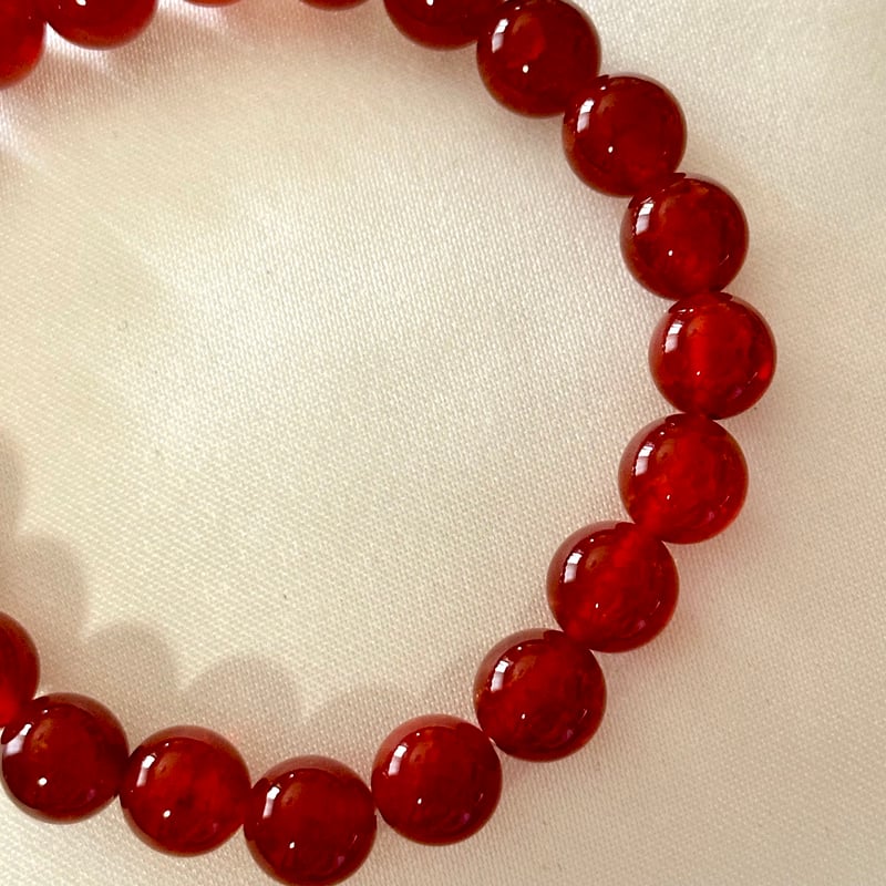 赤龍紋瑪瑙ブレスレット 8mm｜レッドドラゴンアゲート ― 龍鱗のような