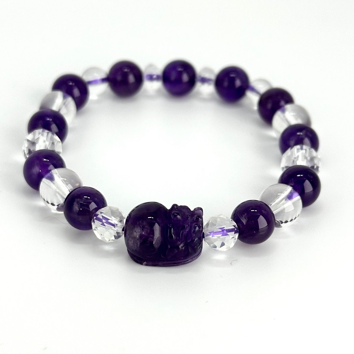 天然石ブレスレット/貔貅（ヒキュウ）付きアメジスト | ジュエリー春日