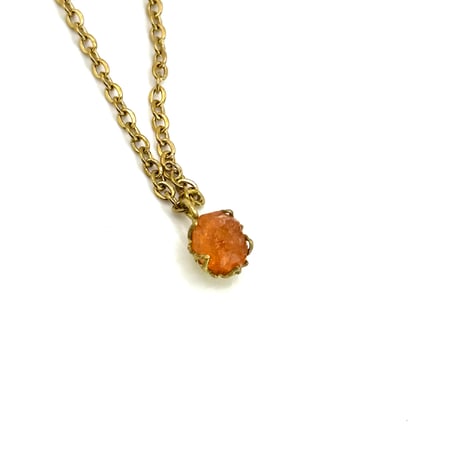 原石一粒ネックレス｜スペサルタイトガーネット原石