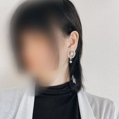 ミュシャのアンティーク調ピアス/「黄道十二宮」「夢想」