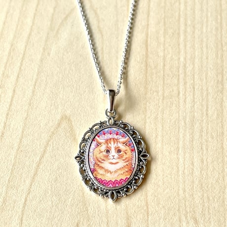 猫の画家ルイス・ウエインの猫の絵/アンティーク調ネックレス