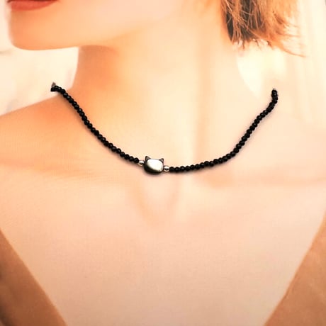 オブシディアンねこのネックレス ～2,222円～