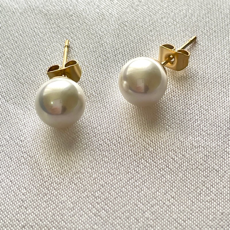 一粒パールピアス 8mm｜淡水真珠が輝く上品アクセサリー