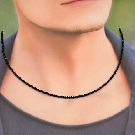 ブラックスピネル｜一連ネックレス ユニセックス