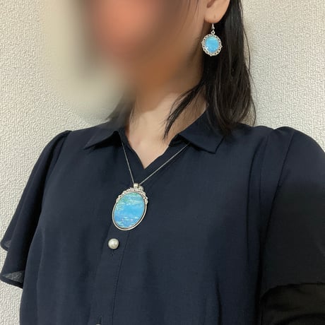 【アレルギー対応】モネのアンティーク調ネックレス/「睡蓮」