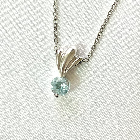 【3月の誕生石】アクアマリン ネックレス｜Silver925トップ×サージカルステンレスチェーン