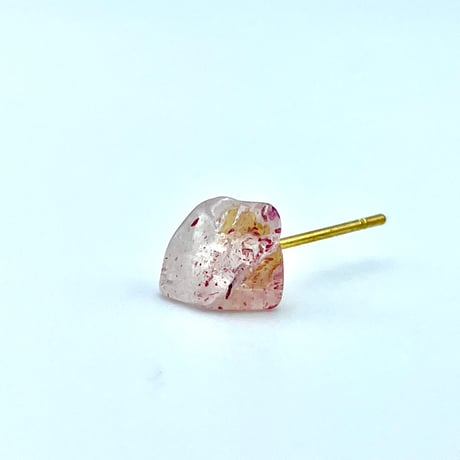 ストロベリークオーツの原石ピアス