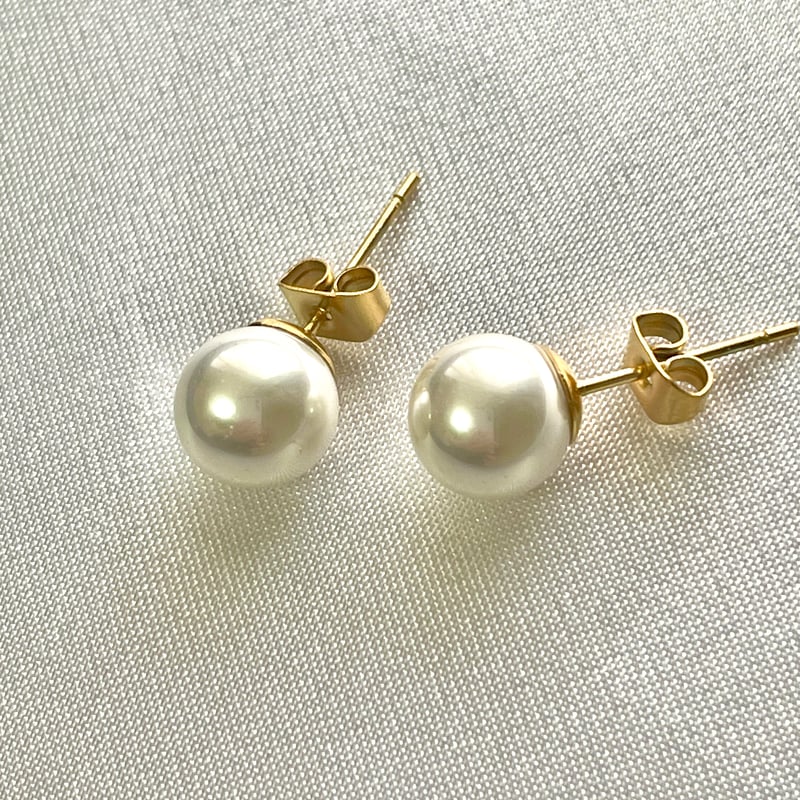 パール8.5mm 一粒パールピアス 8-8.5mm 一粒スタッズパールピアス・真珠ピアス・イヤリング変更