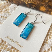 【大人の美術館アクセサリー】モネのスクエアピアス《睡蓮》｜イヤリング変更可能