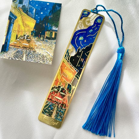 【大人のためのアート文具】選べるゴッホのしおり｜《ひまわり》《星月夜》《夜のカフェテラス》ブックマーカー