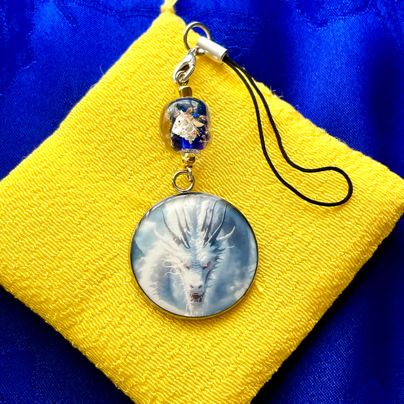 〖瑠璃龍さま〗波×2　金→5日間　縁切り10日間≫お守りストラップ変更 瑠璃龍さま〗波×2 金→5日間 縁切り10日間≫お守り