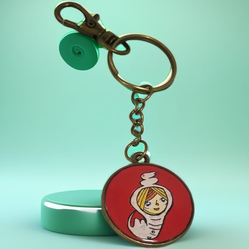 両面キーホルダー ザビちゃん×《白蛇》コラボキーホルダー
