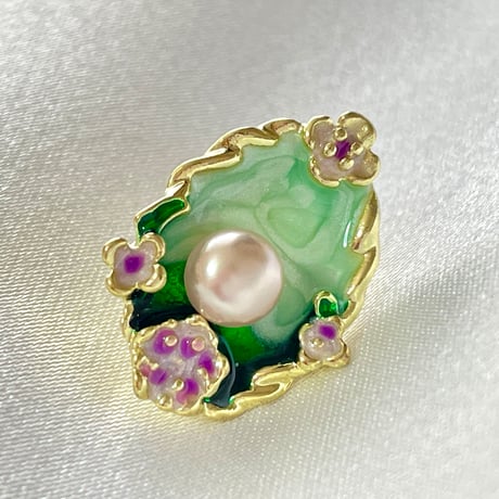モネの庭風 フラワーガーデンピアス