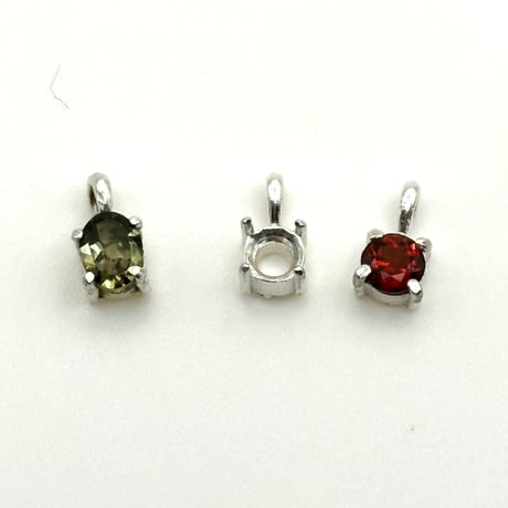 【万能空枠】一粒ネックレスペンダントトップ空枠 シルバー925