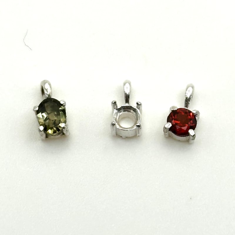 万能空枠】一粒ネックレスペンダントトップ空枠 シルバー925