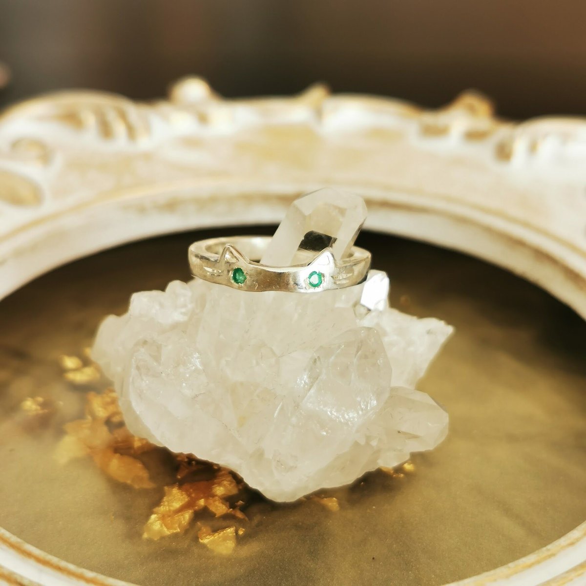 ねこ守りシリーズ】幸運の目 猫の目リング/エメラルド | ジュエリー春日