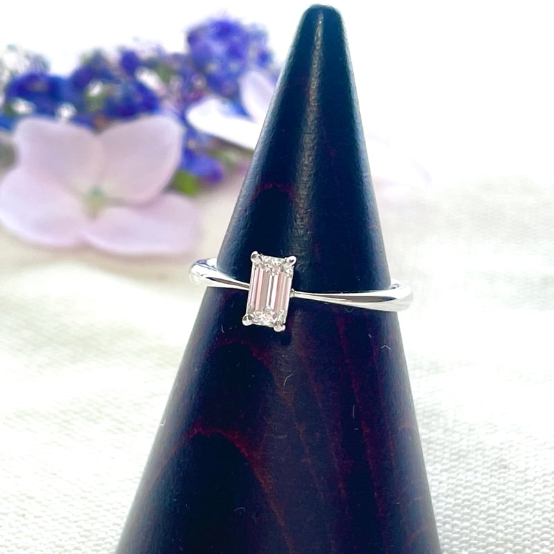 ※オーダージュエリー　エメラルドカット　3カラット　ダイヤモンドリング お客様オーダー品】エメラルドカットのダイヤモンドリング