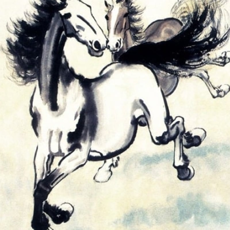 徐悲鴻《2匹の馬》キーホルダー｜午年・馬の推し活に | ジュエリー春日