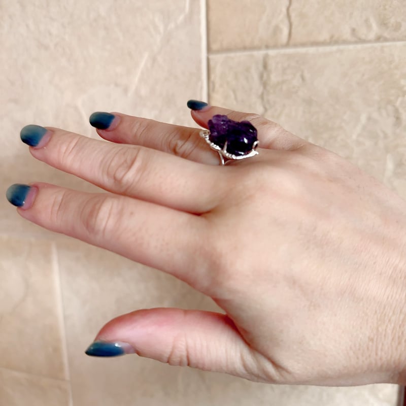 水入アメジスト貔貅 高品質]アメジストエレスチャル彫刻（貔貅/ヒキュウ）（Mサイズ