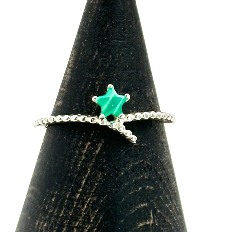 星メノウ（瑪瑙）のデザインリング/星カットメノウ（瑪瑙