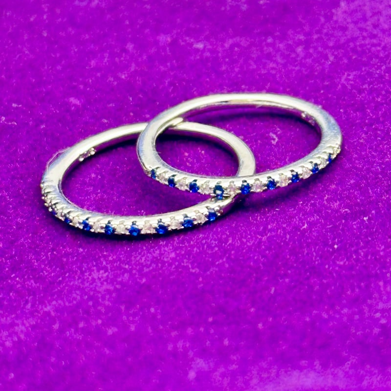 ブルーサファイア ハーフエタニティリング｜青の輝きが彩るシルバー925