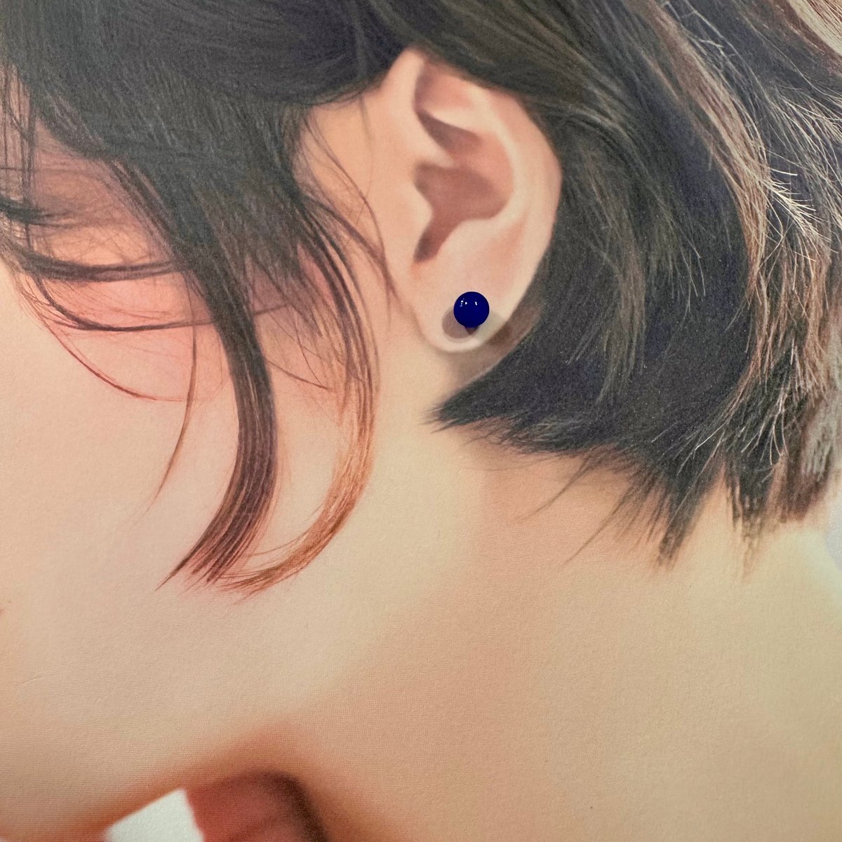 選べるアゲートピアス｜ブルー or レッドの天然石一粒ピアス