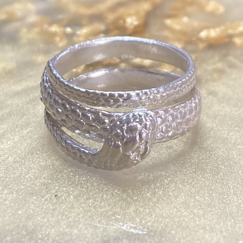 ラブラドライトスネークハンドメイドシルバーリング